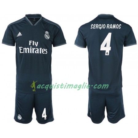 Divisa di Calcio Real Madrid SERGIO RAMOS 4 Bambino Trasferta 2018/2019